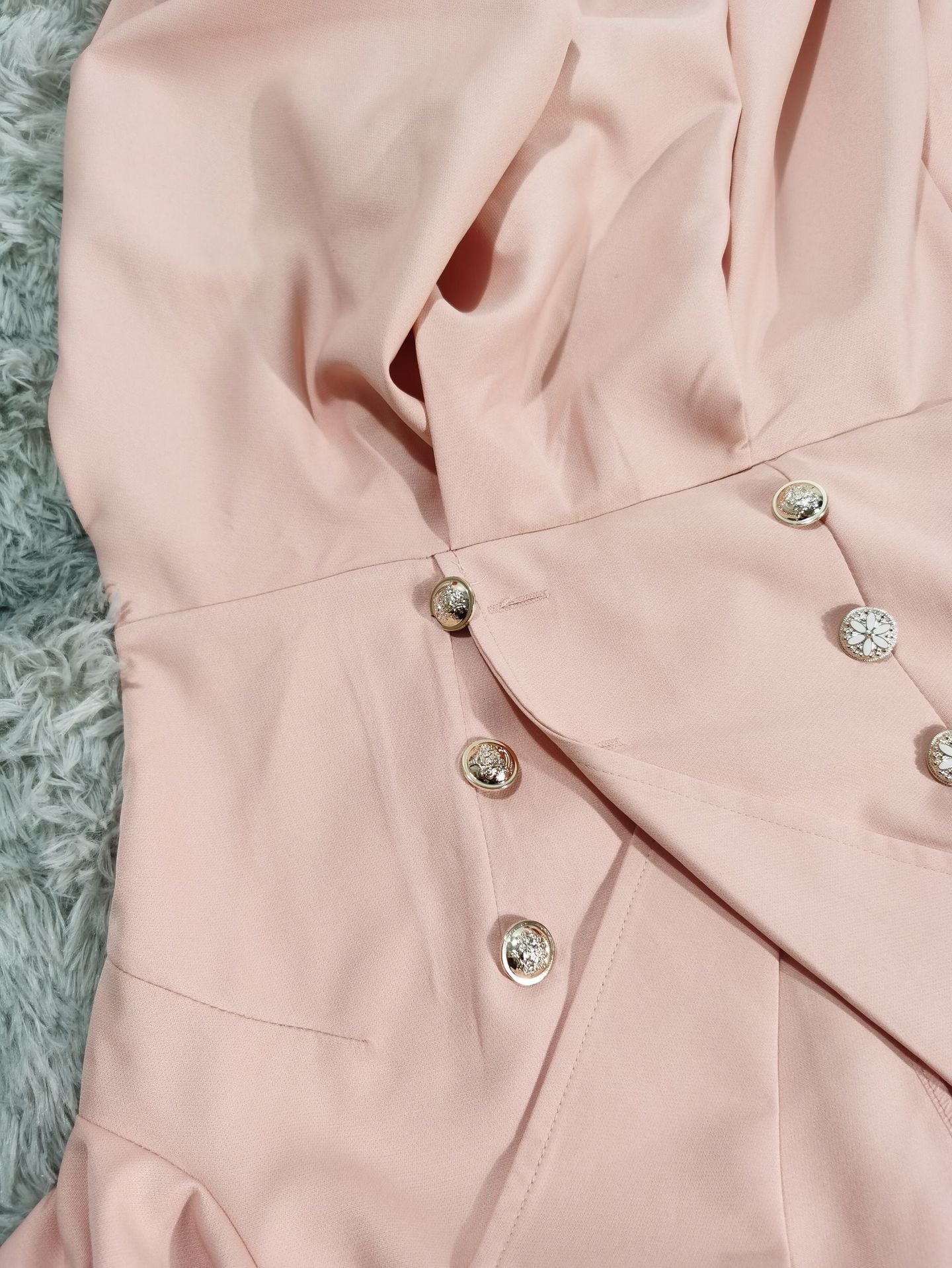 Women Turndown Collar Pleated Lace-Up Belted Dress 17