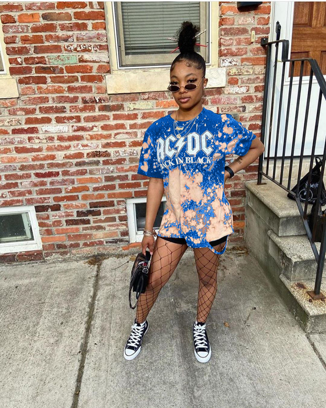 Women's Spring Summer Fashion Style Print Short Sleeve T-shirt shorts two piece Set 3