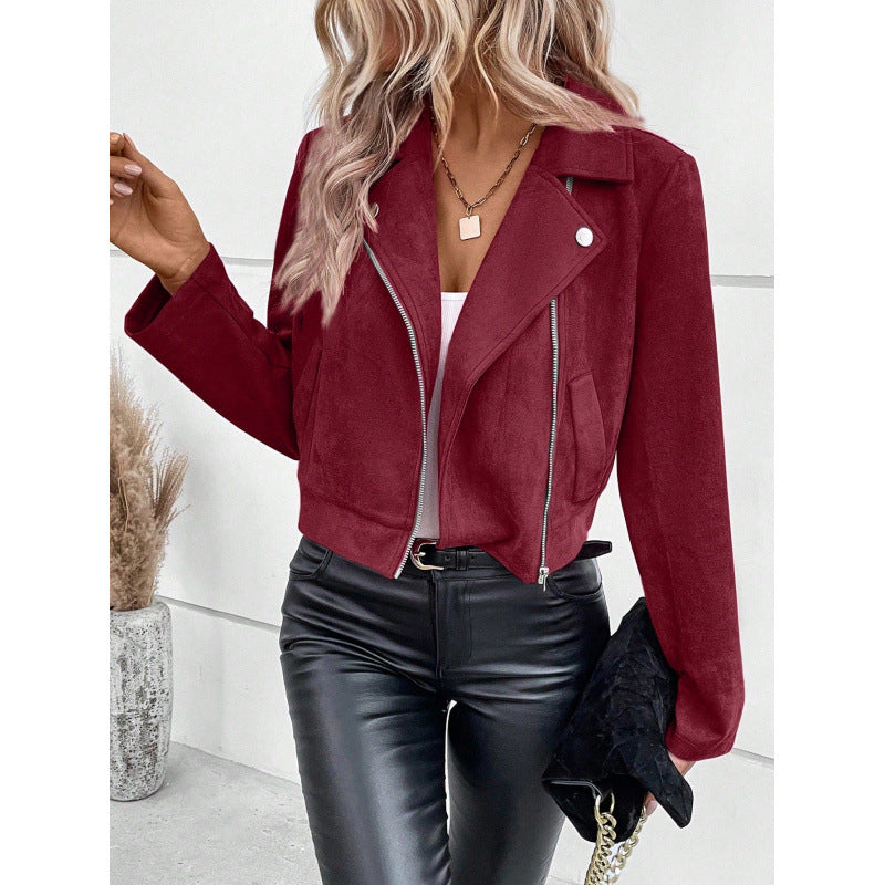 Jacket Short Coat Suede Top Women's Wear 8