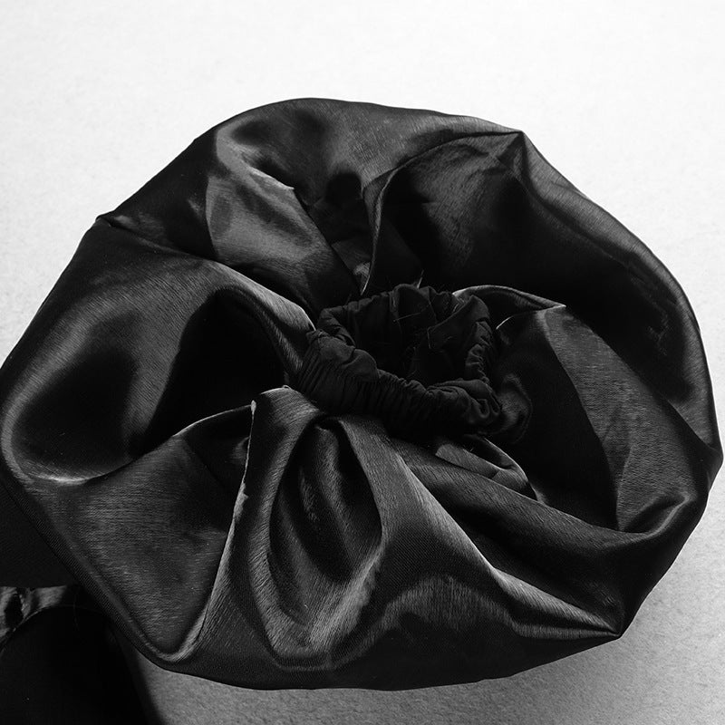 Puff Sleeve Low Back Black Evening Dress Long Party Dress 9