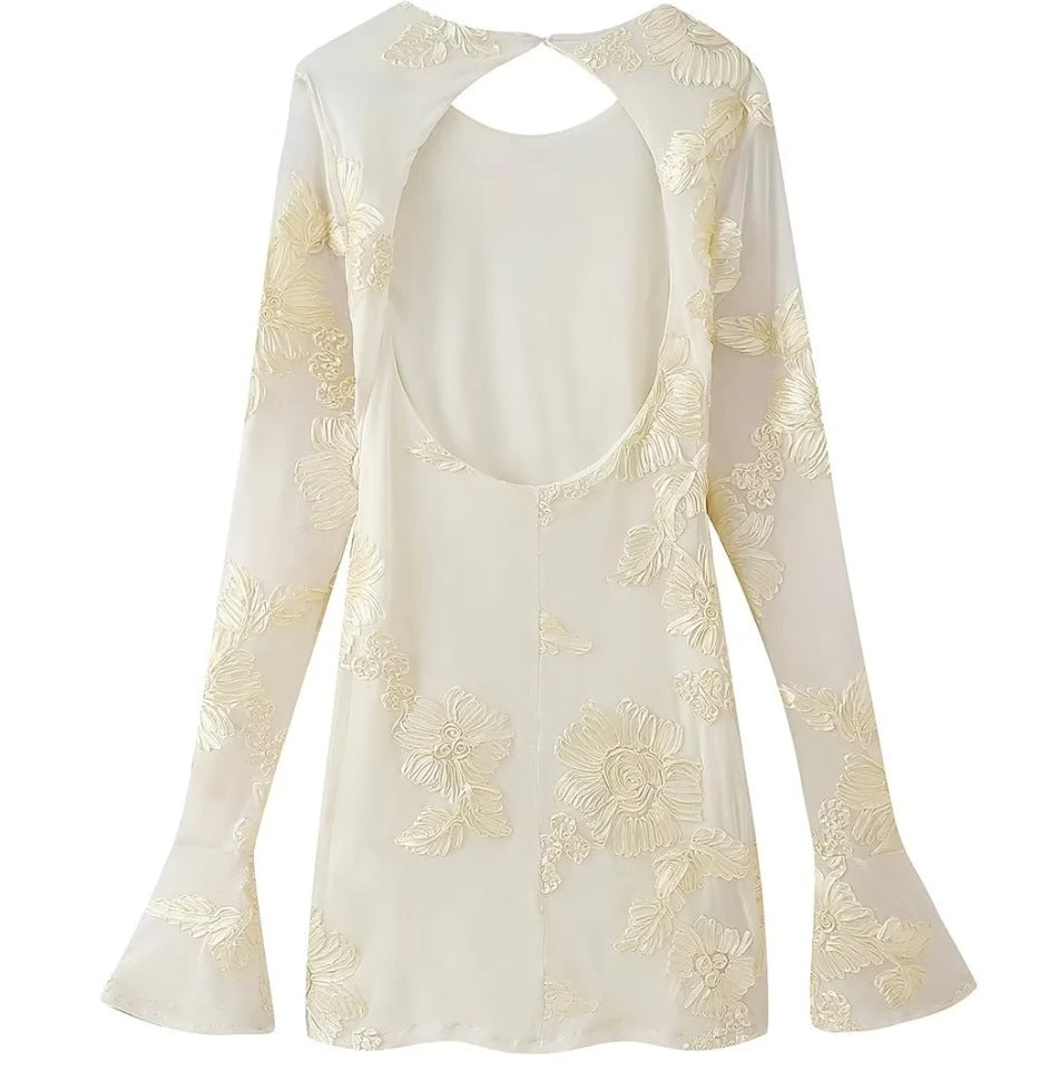 Women's Fashionable Sexy Slim Fit Bell Bottom Sleeve Party Dress 11