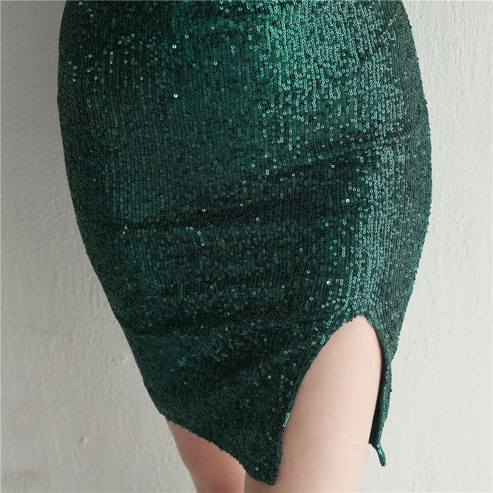 Women Straps Beaded Sequined Strap Sexy Evening Dress 24