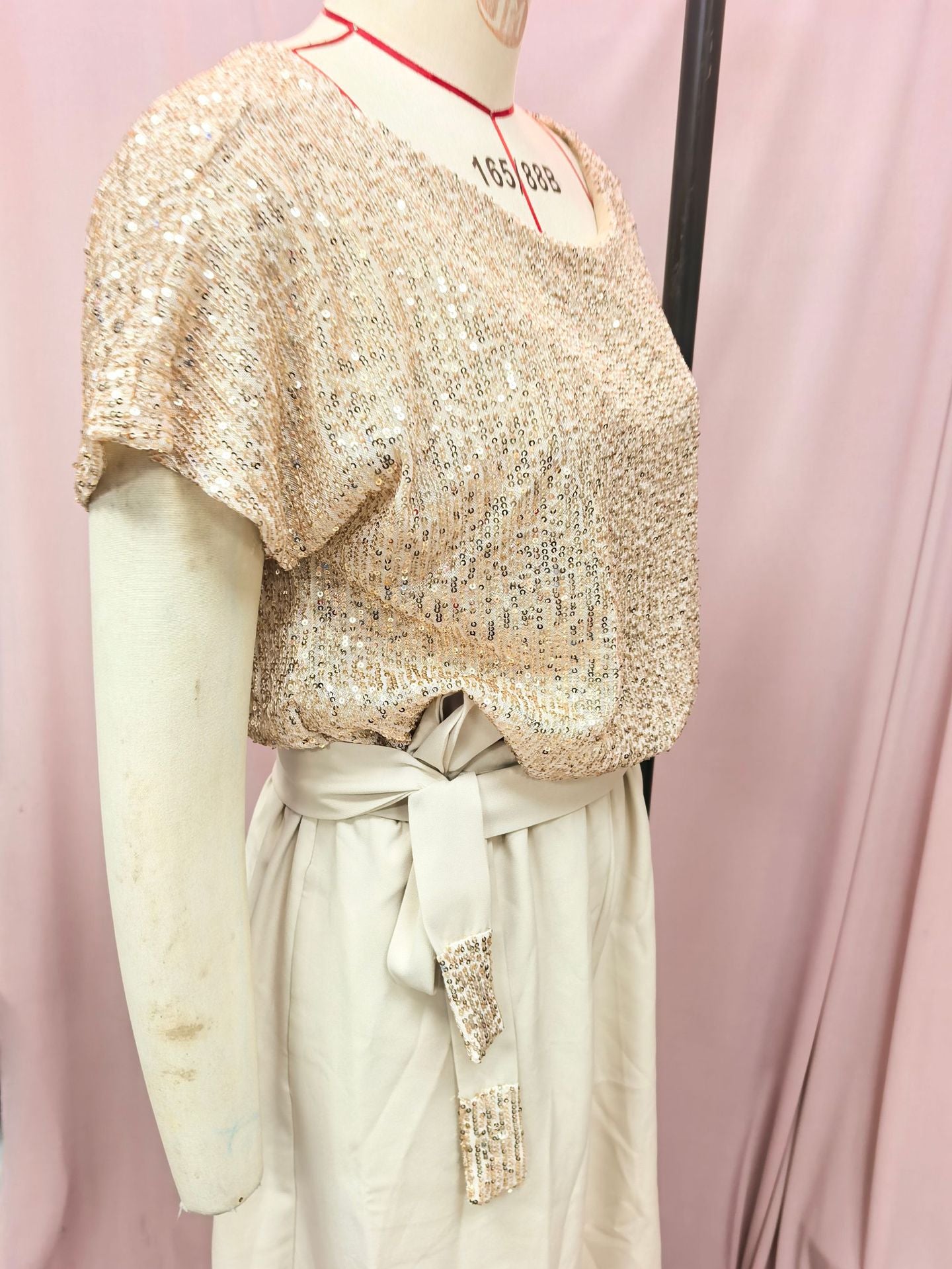 Spring One-Piece Sequin Fashion Short-Sleeved Casual Jumpsuit 11