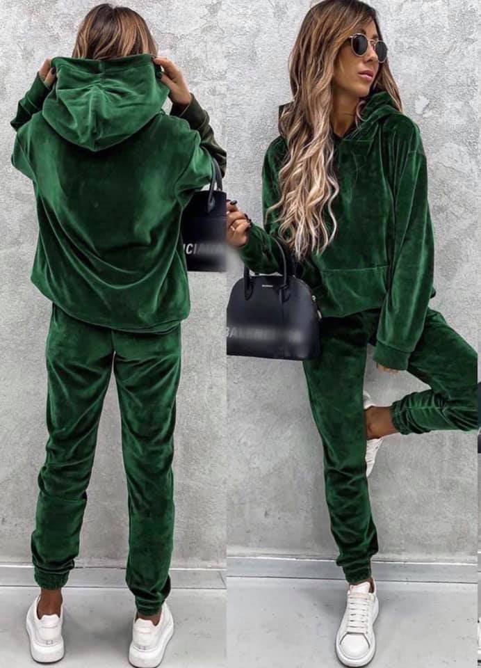 Women Casual Solid Hoodies Sports trousers two-piece set 22