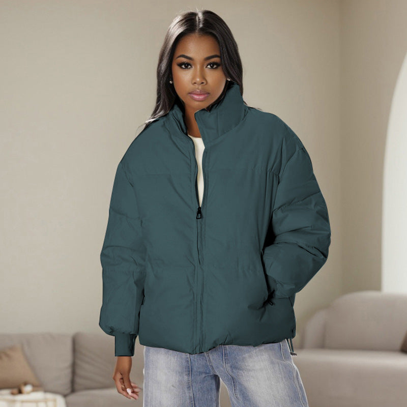 Women long-sleeved high collar zipper warm winter Padding Jacket 6