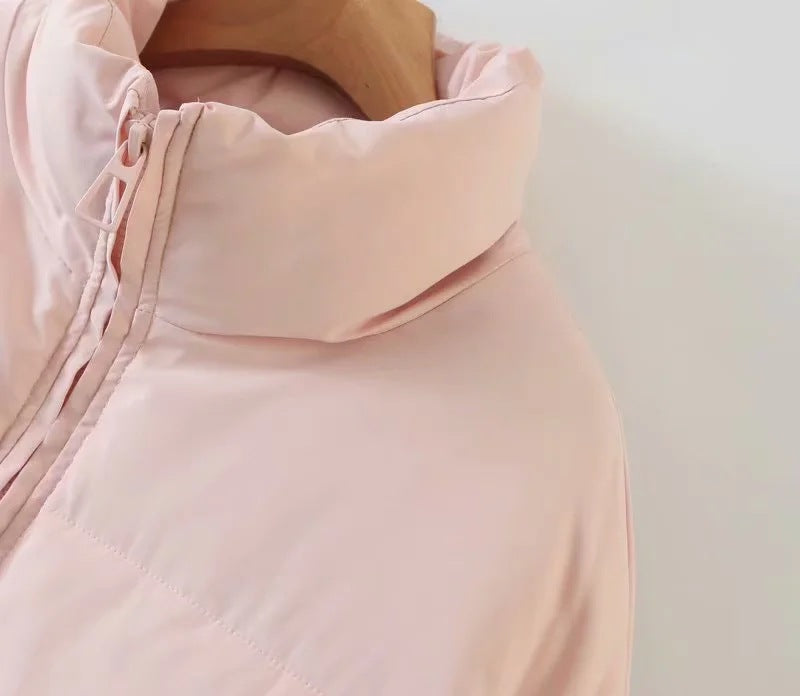 women's winter style fashion Stand Collar zipper pocket warm cotton-padded jacket 66