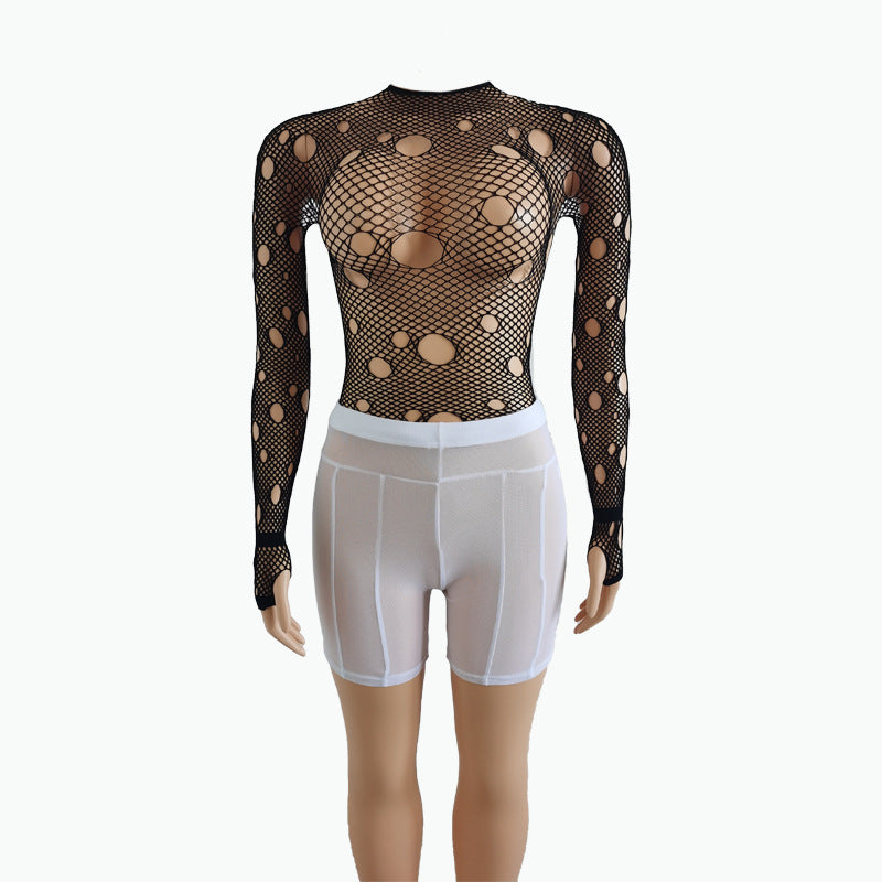 Women Summer Sexy See-Through Mesh Shorts 13