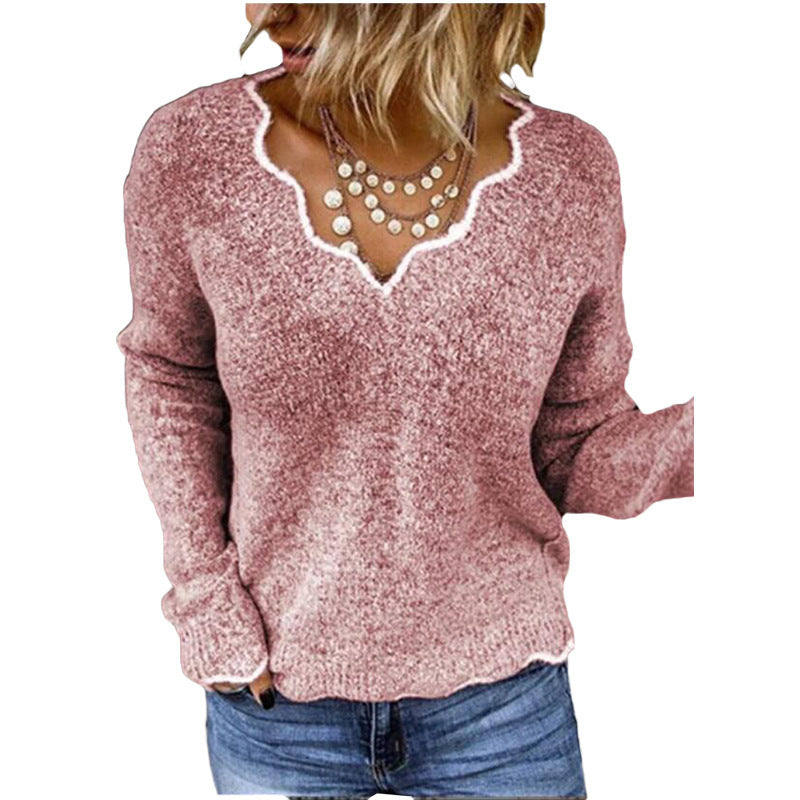 Women v-neck knitting sweater 15
