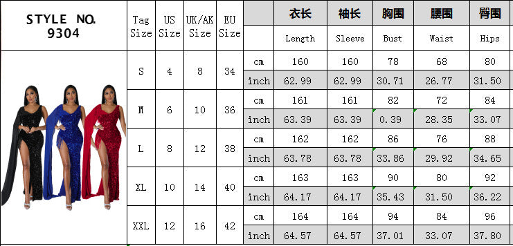 Women Sexy Sequin Tassel Long Dress Evening Dress 10