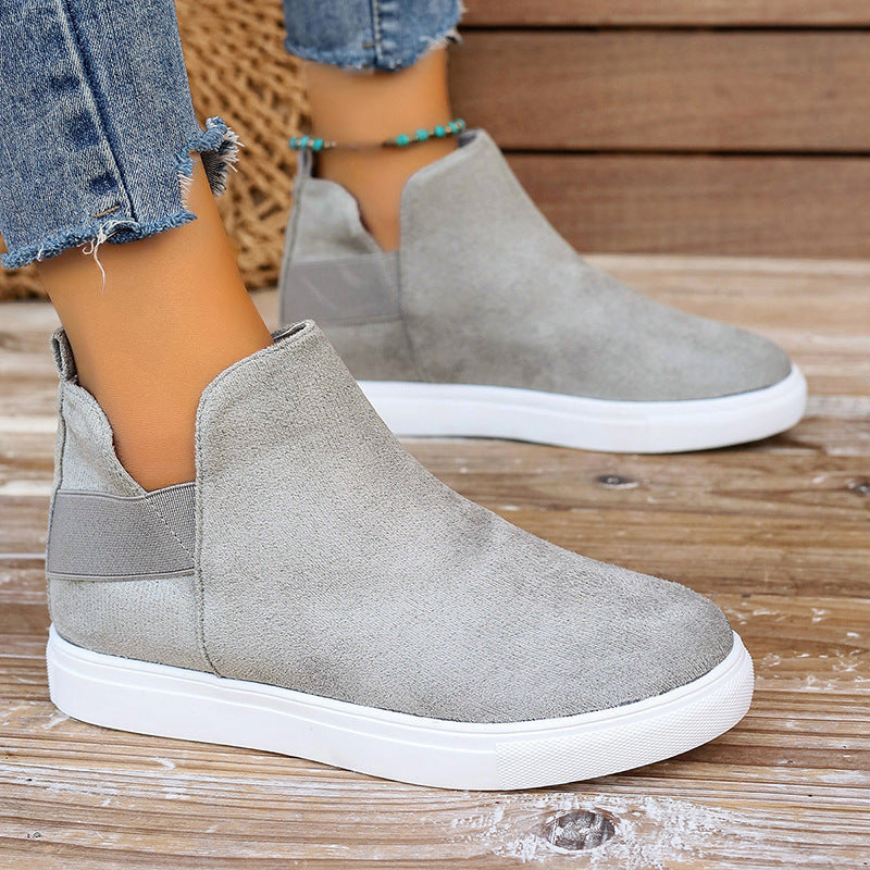 Plus Size Women's Shoes Suede Elastic Slip-On Casual Sneakers Sports Fashion Shoes 11
