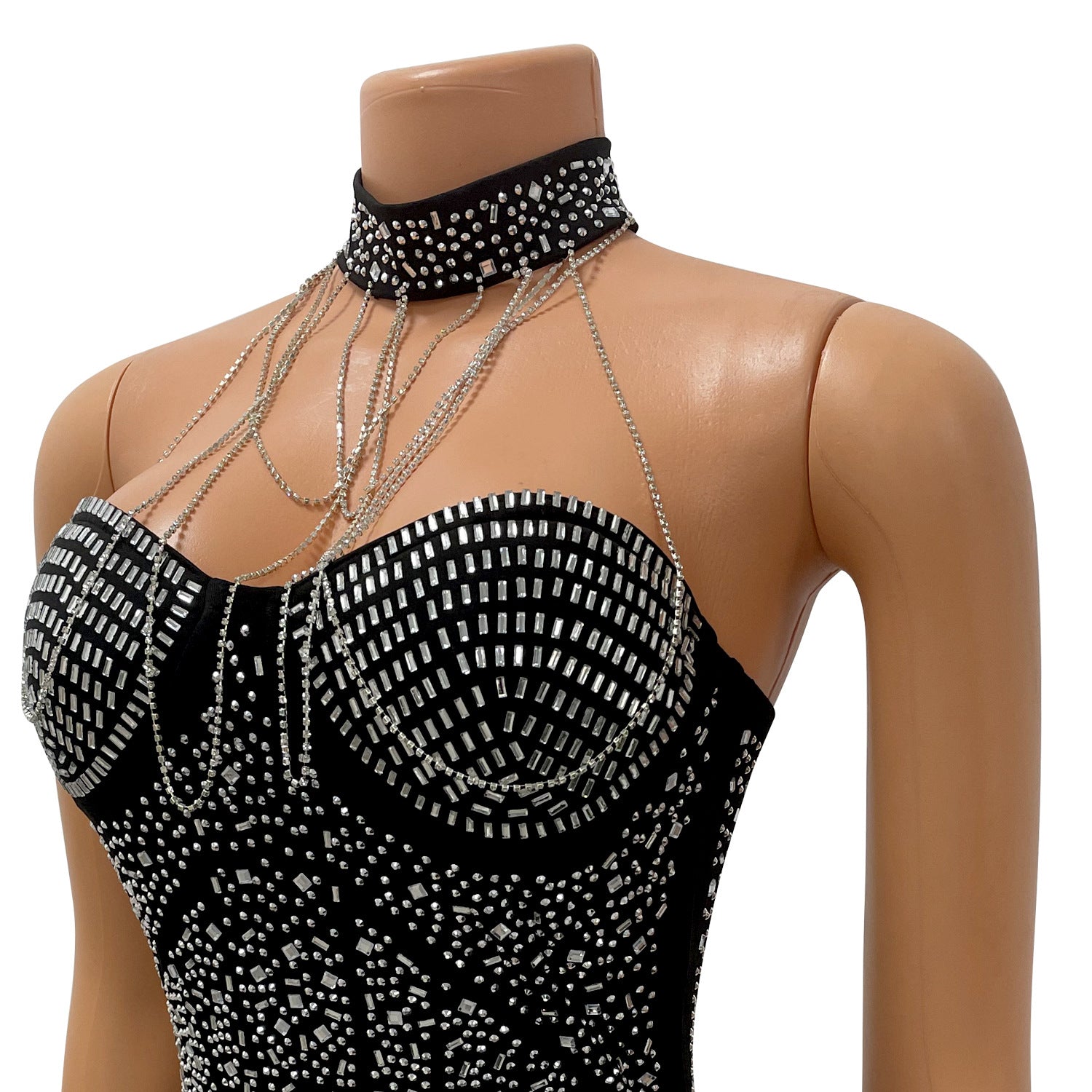 Autumn And Winter Women's Sexy Tight Fitting Tassel Beaded Dress For Women 12