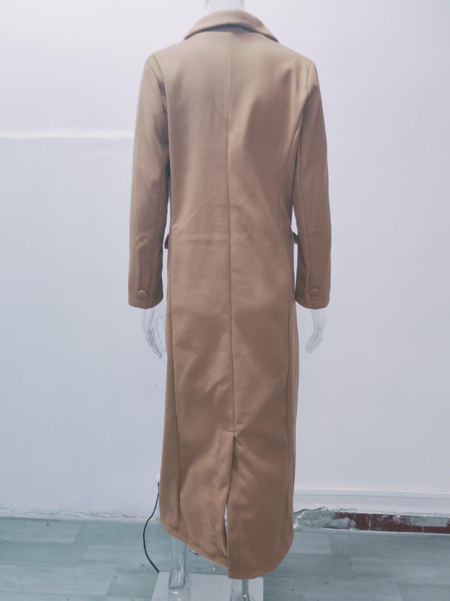 Women Vintage Turndown Collar Long Jacket 22