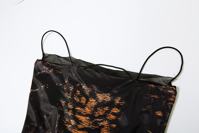 Summer fashion sexy leopard print high waist slim Strap Dress 11