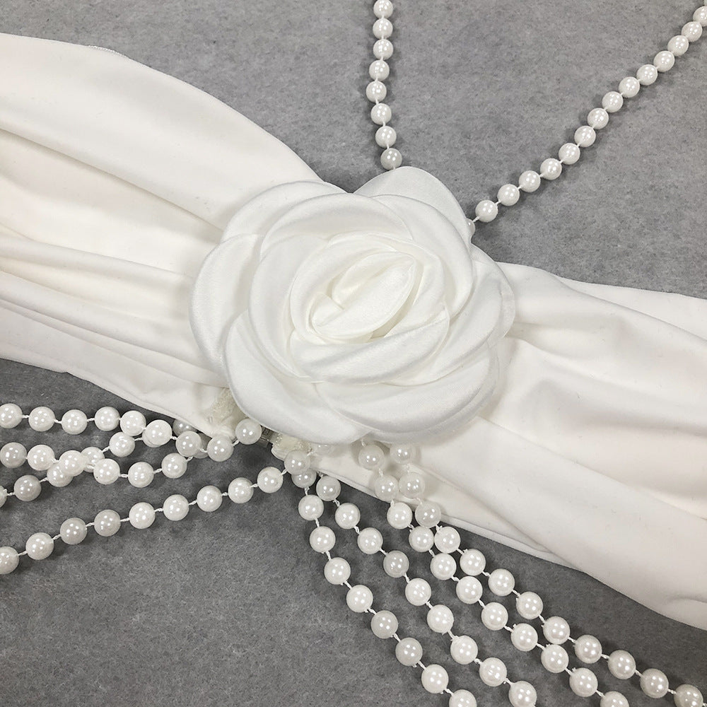 Women Sexy Party Bandage Evening Dress Two-piece Set 11