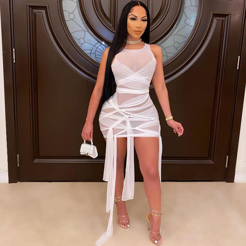 Women sexy mesh dress