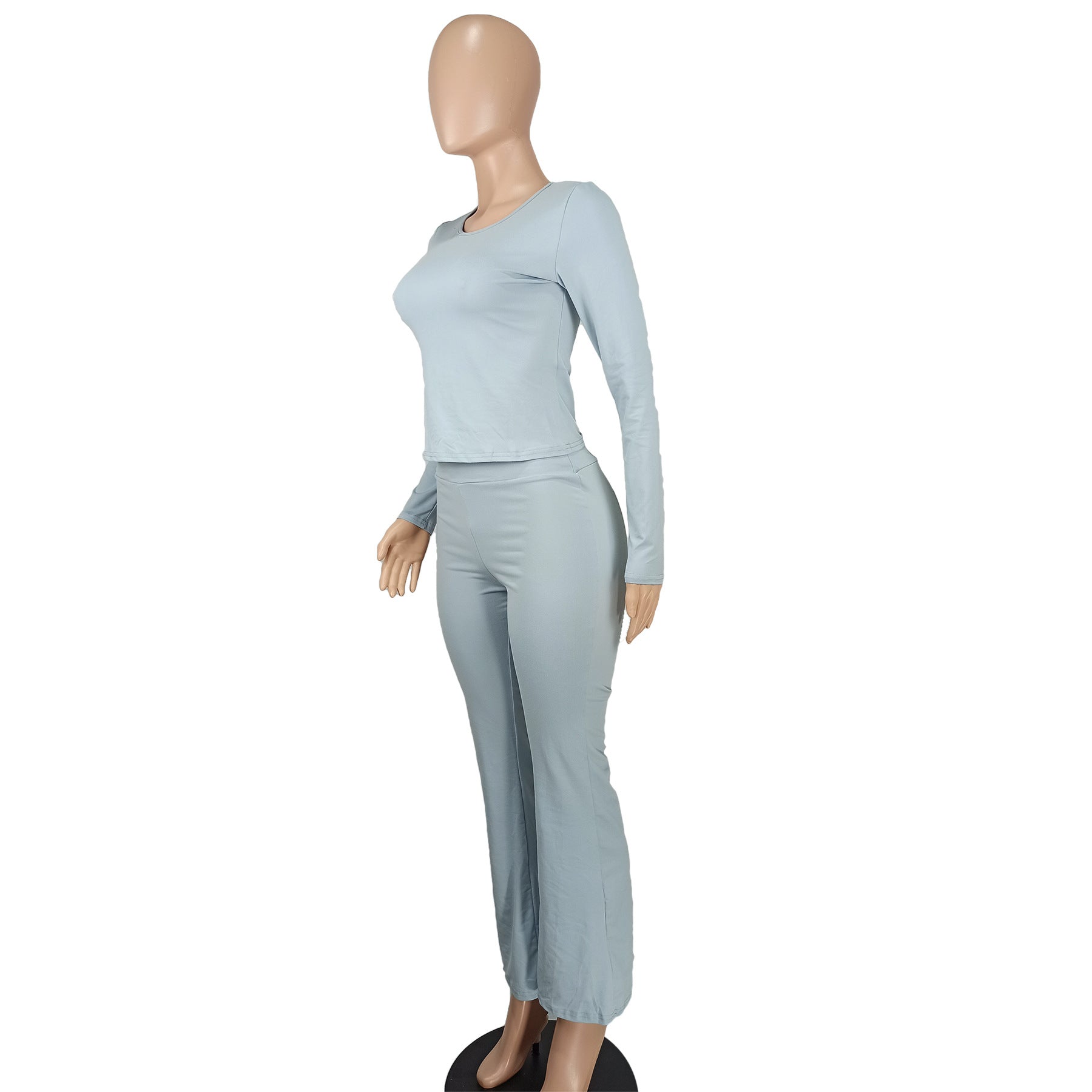 Women's Fashion Casual Solid Sim Long Sleeve Two-Piece Pants Set 26