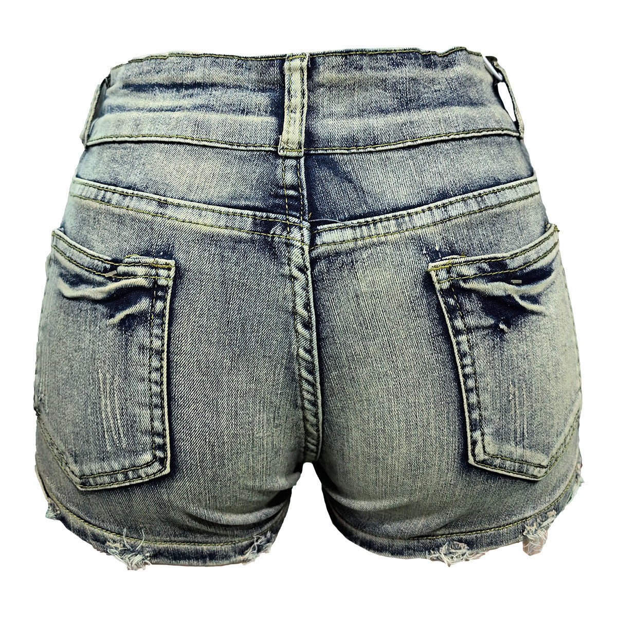 Denim Mid Rise Fashion Women's Denim Shorts 6