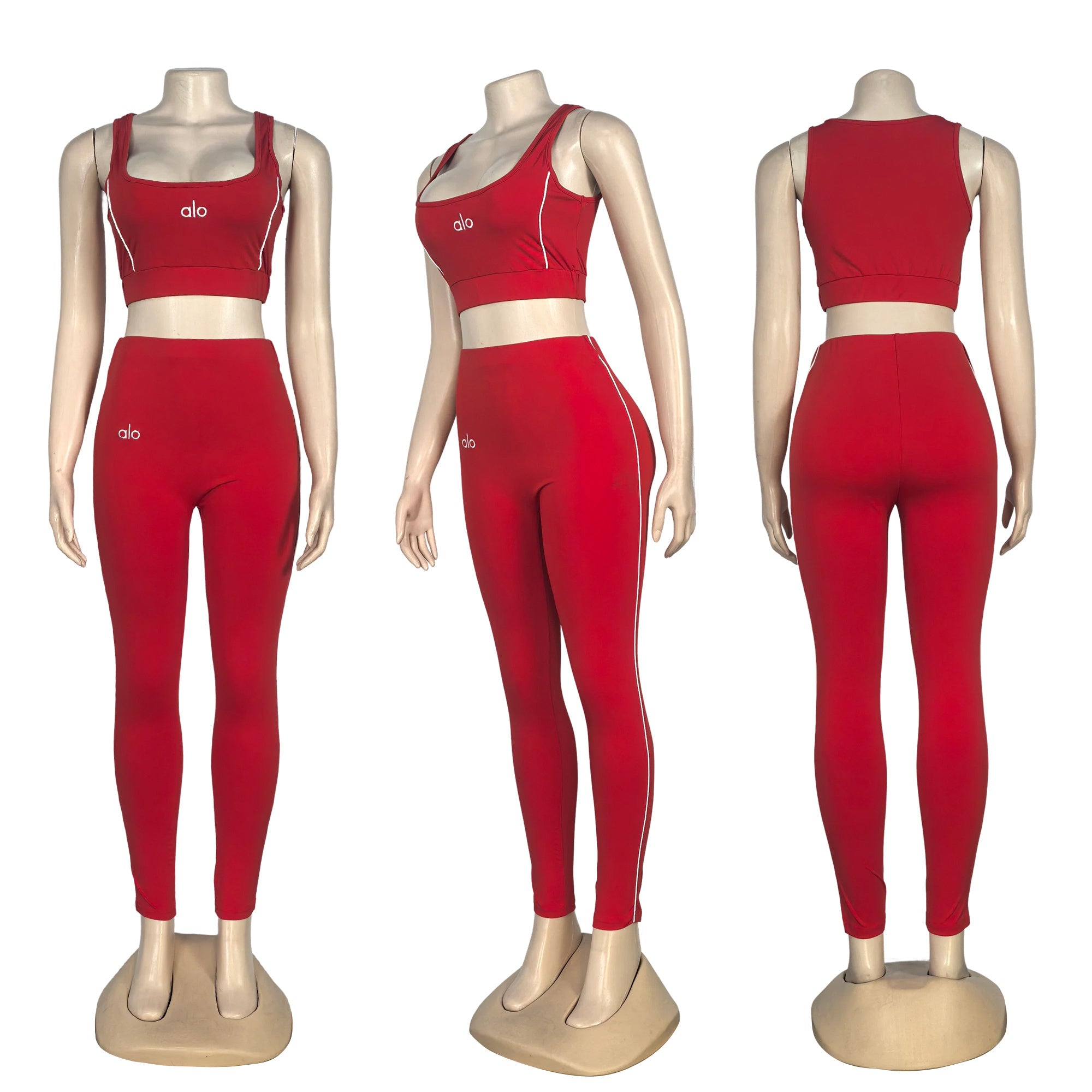 Women Contrast Color Yoga Running Wear Three-Piece Set 12
