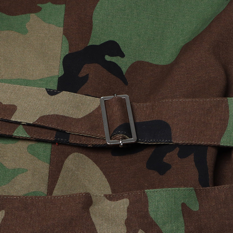 Women Style Camo Print Lace-up Blazer Jacket 17