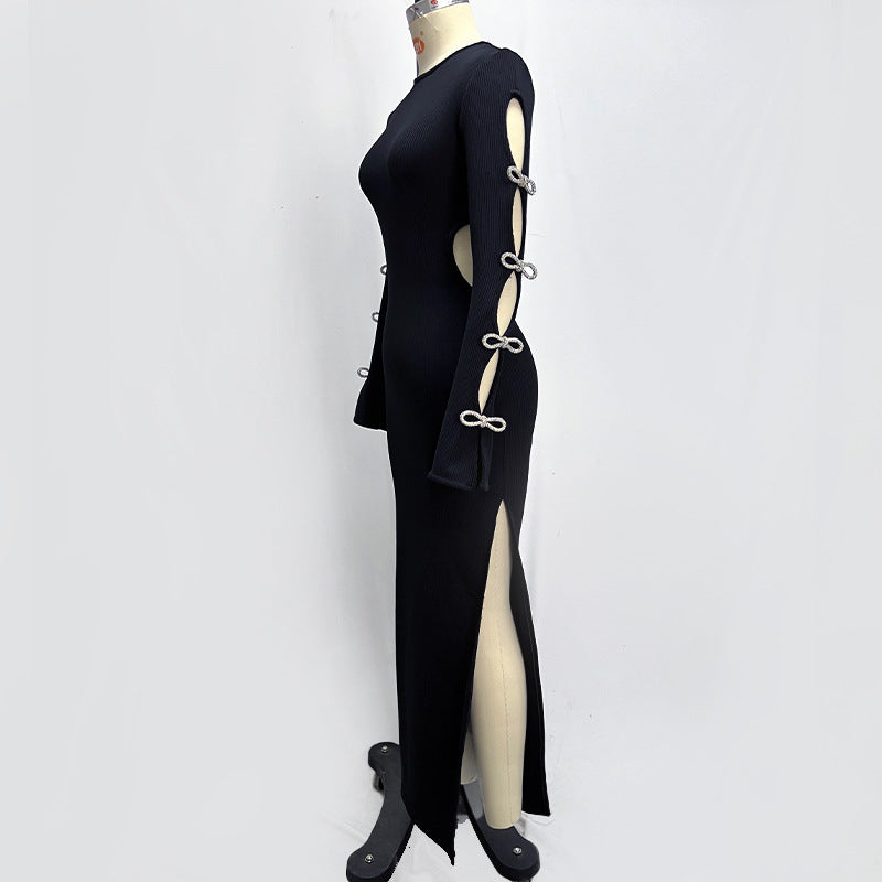 Women Bow Hollow Long Dress 14