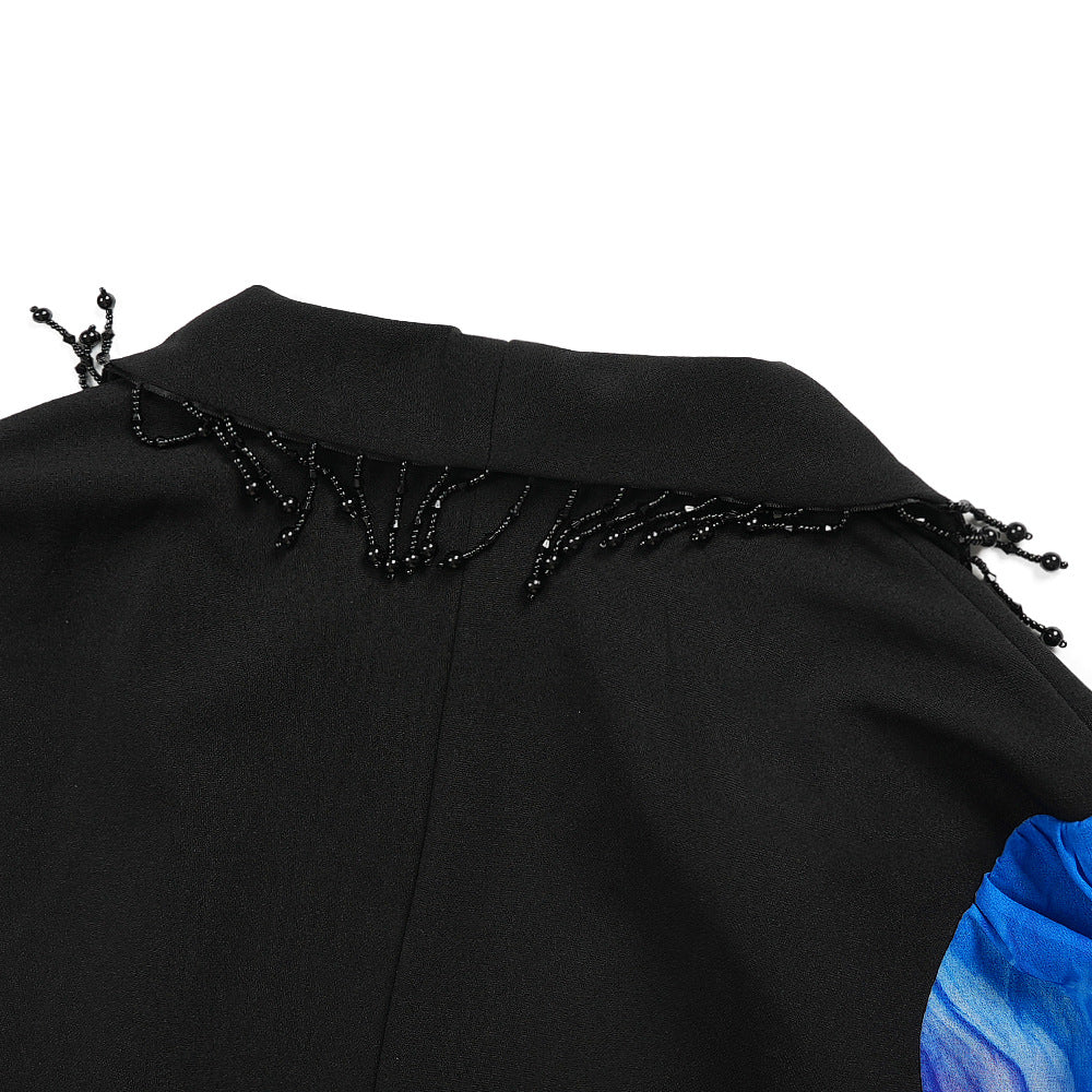 Plus Size Women's Elegant African Print Autumn/Winter Chic Color Block Midi Dress 13