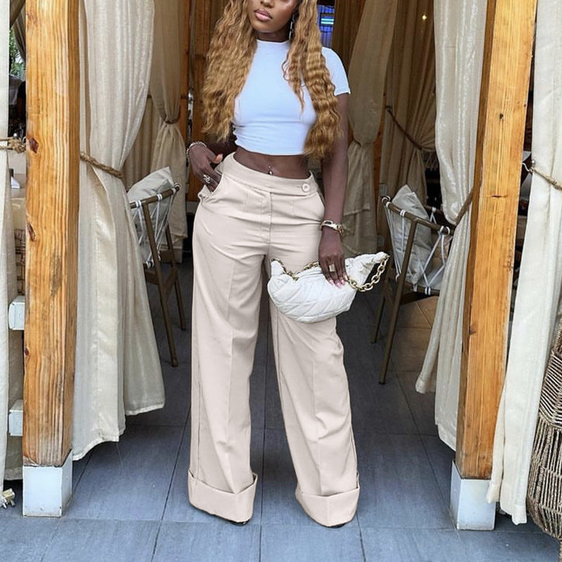 Autumn Casual Pants Wide-Leg Fashion Trousers