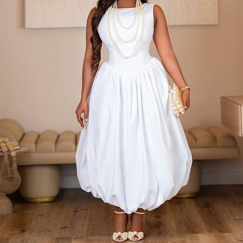 Women Spring Sleeveless Solid Tutu Dress 4