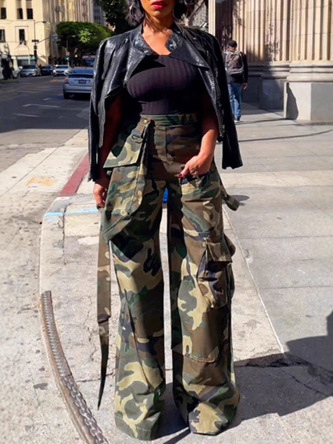 Women Casual Camouflage Multi-Pocket Pants 5