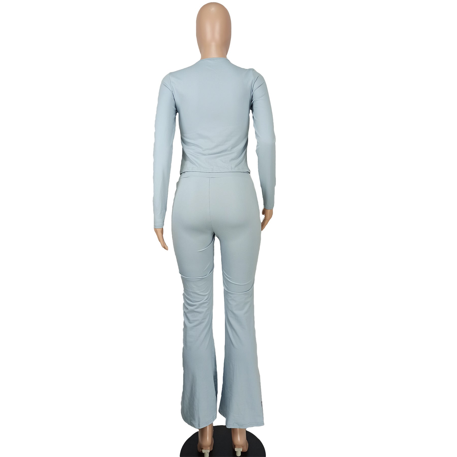 Women's Fashion Casual Solid Sim Long Sleeve Two-Piece Pants Set 27