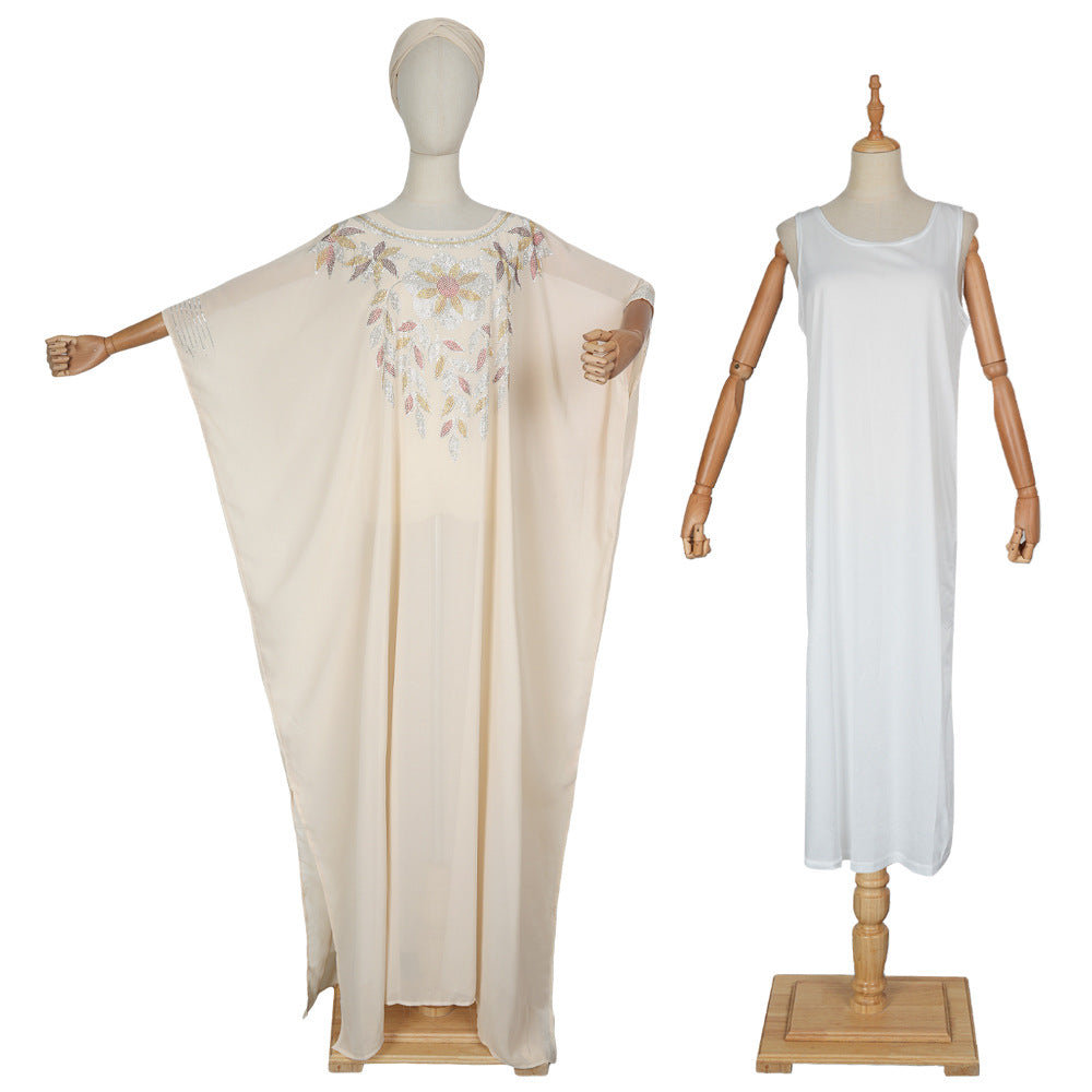 Muslim Robe Plus Size Women's African Two-Piece Dress Set 12