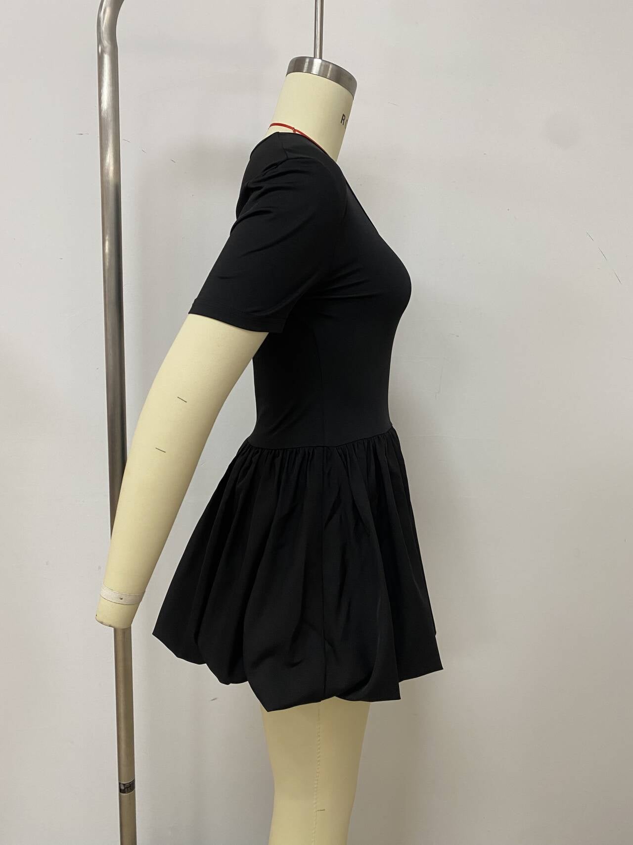 Women Short Sleeve Sexy Flower Bud Strap Dress 9