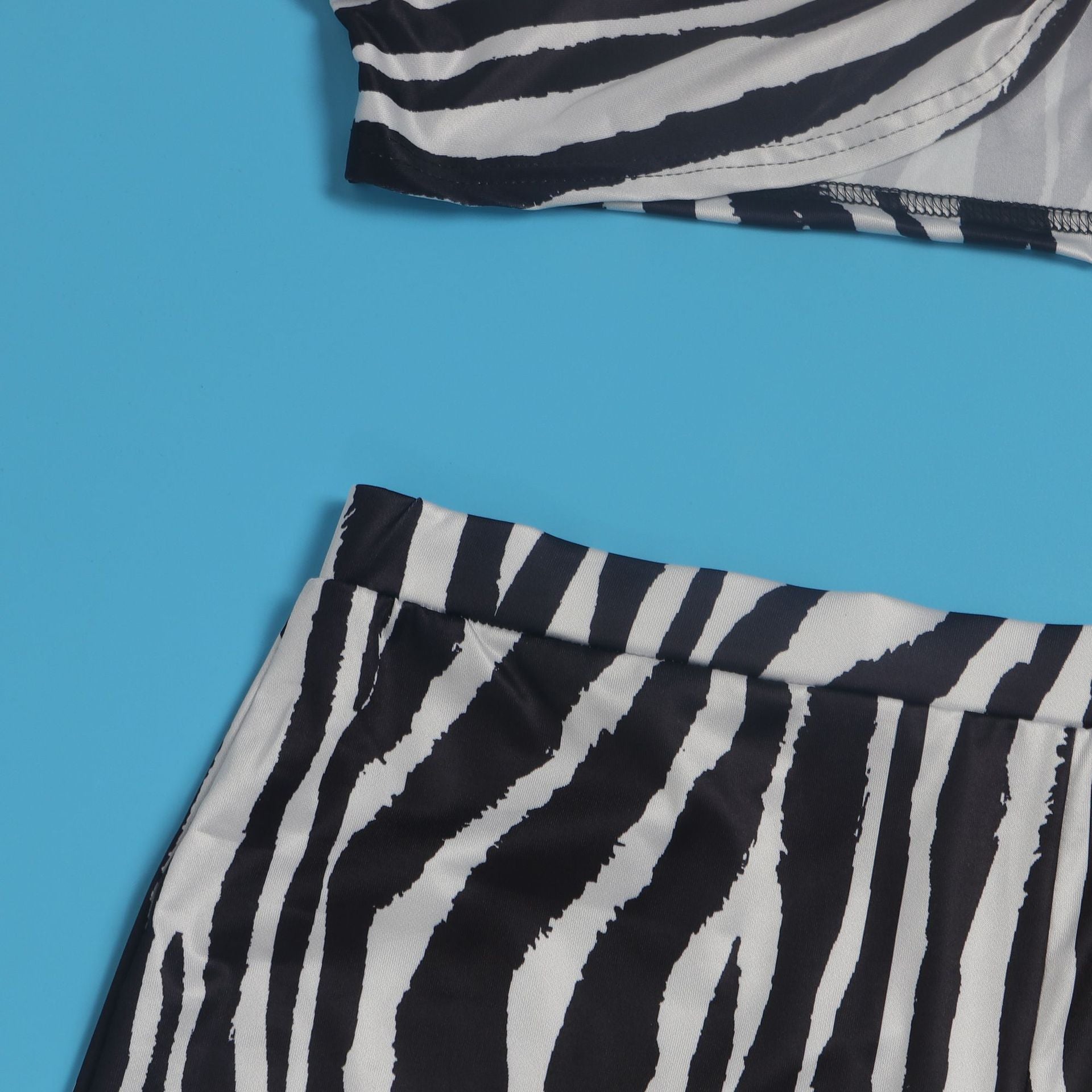 Sexy zebra print bootcut two-piece trouser suit 17