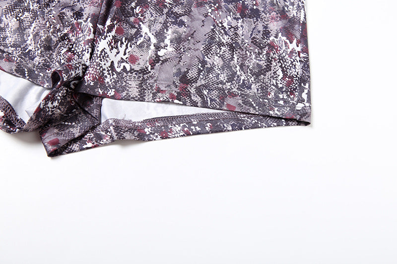 Women summer trendy print sleeveless top and shorts two piece set 17