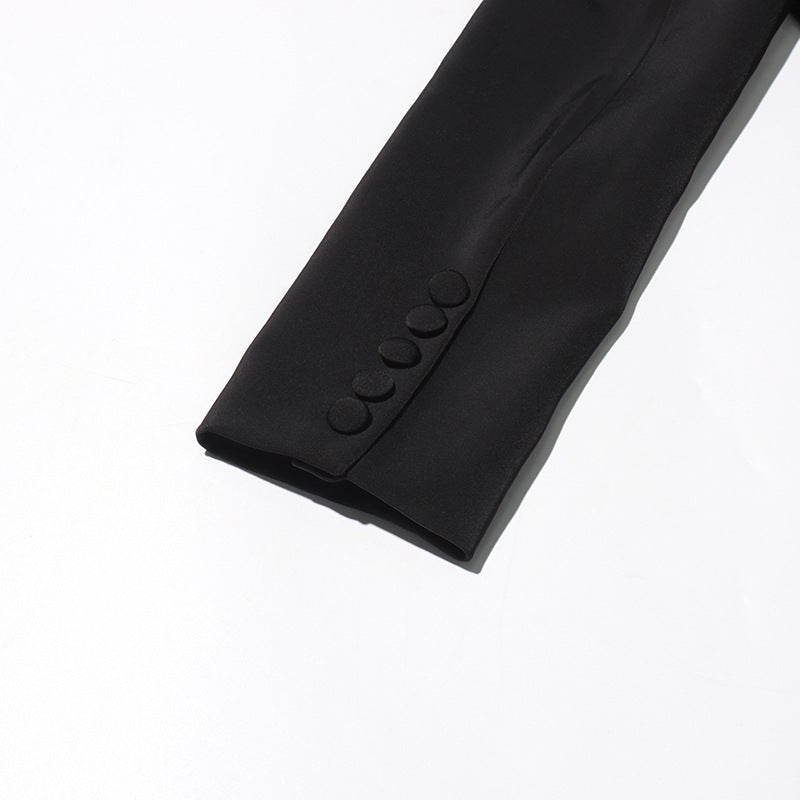 Women V-neck Beaded Diamond Blazer 18