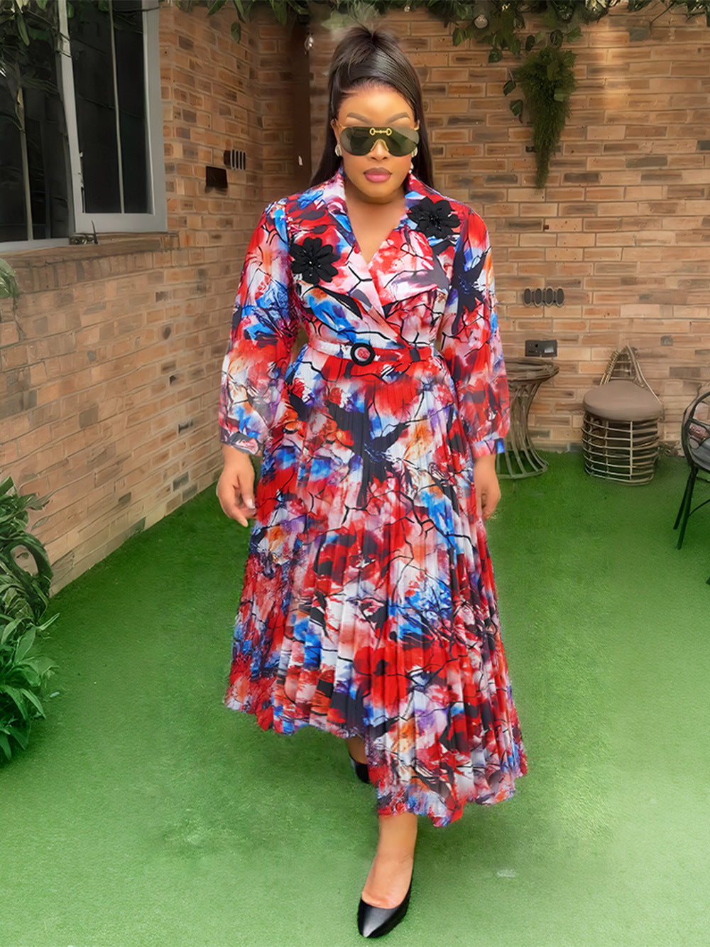 Plus Size Print Women's Fashion Dress 6