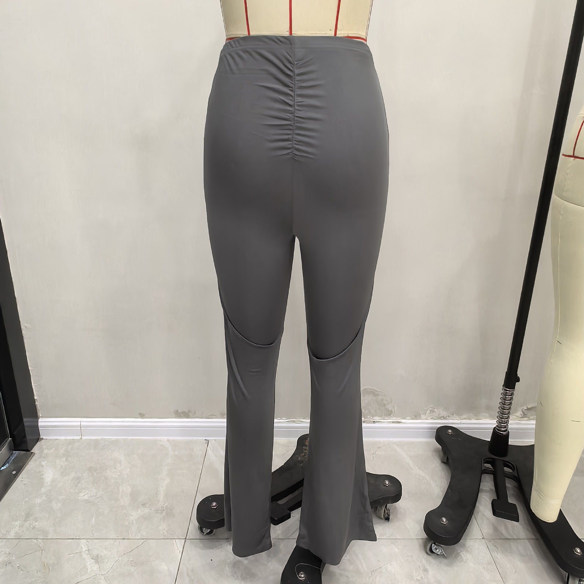 Women casual pleated bell bottom pants 13