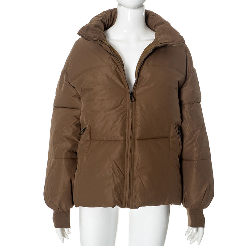 Women long-sleeved high collar zipper warm winter Padding Jacket 18