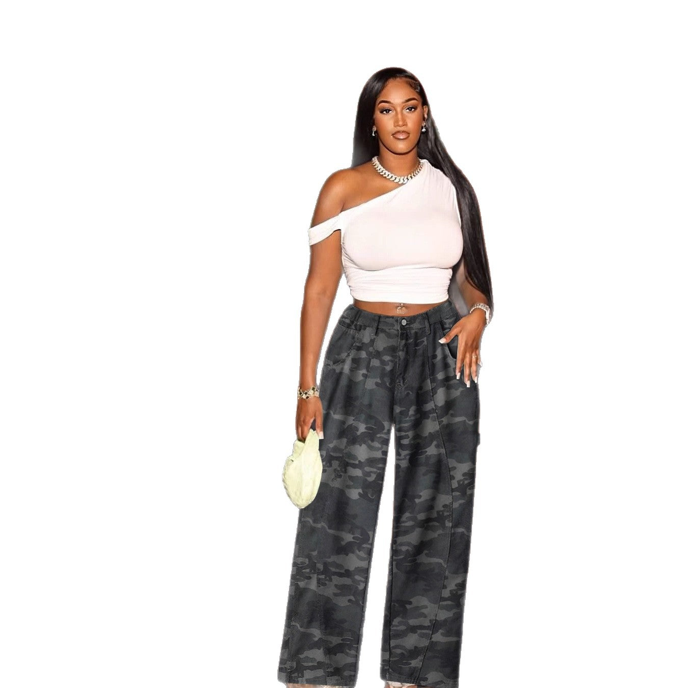 Women Autumn Print Woven Pants 6