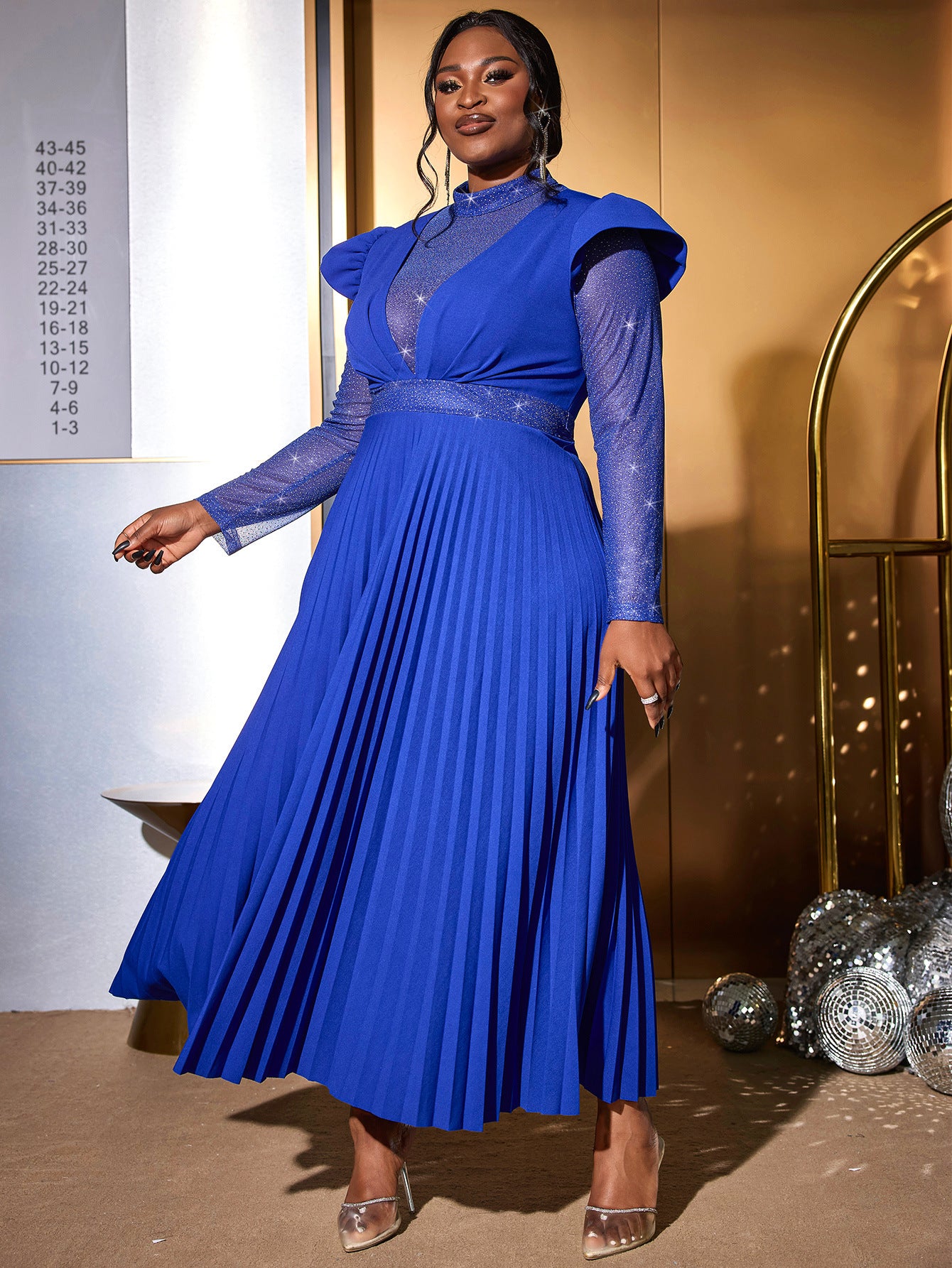 Women elegant Formal Party Cape long sleeve mesh dress 5