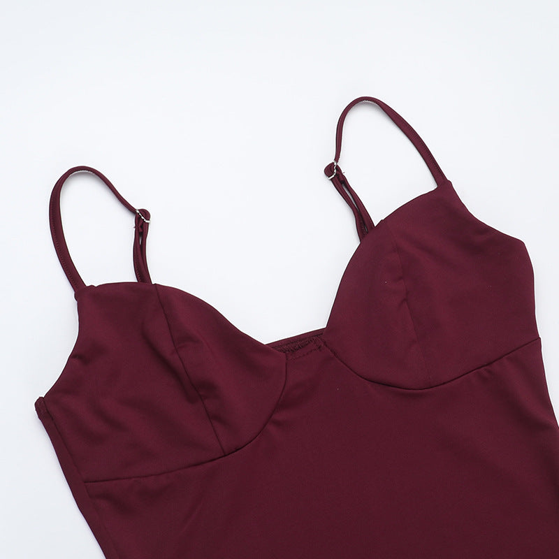 Strap Chic V-neck Holidays Slit Ruffle Dress 13