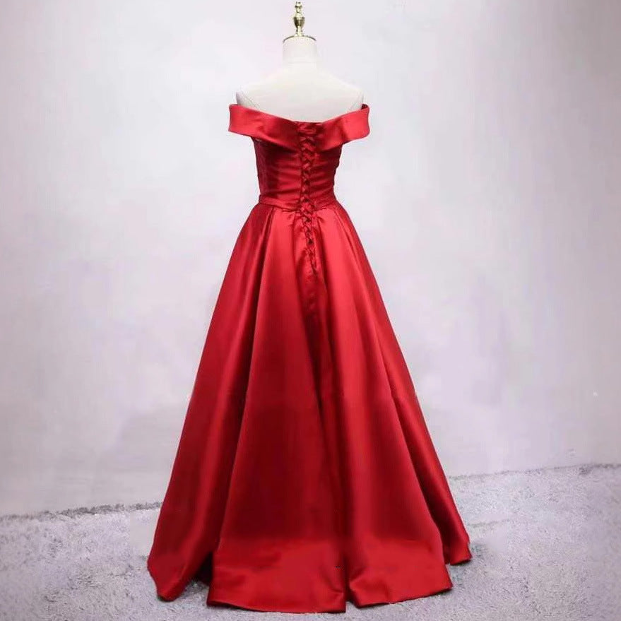 Women Off Shoulder trailing evening dress（Processing time need 3-6 days） 11