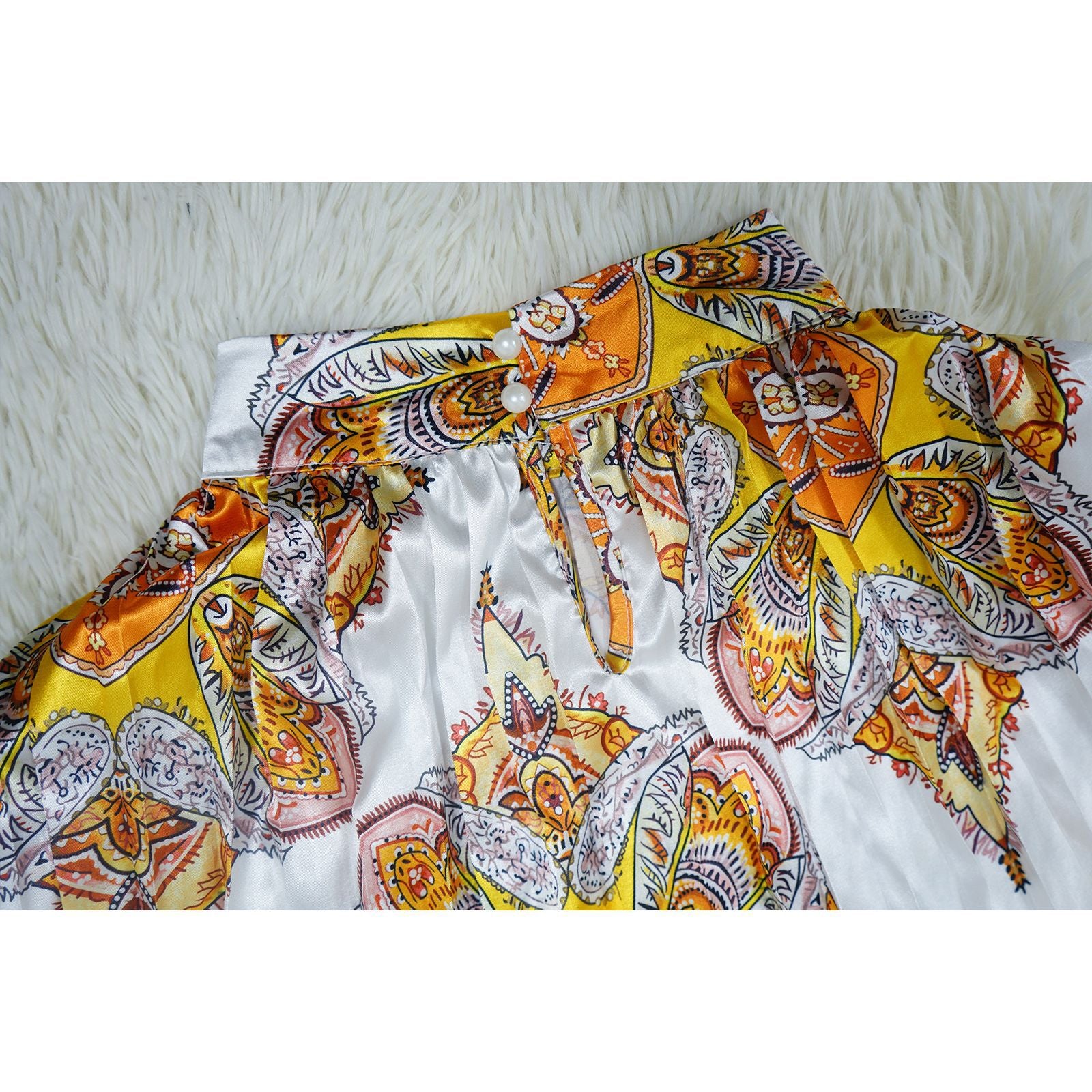 Women Autumn Printed Long Sleeve Pleated Dress 26