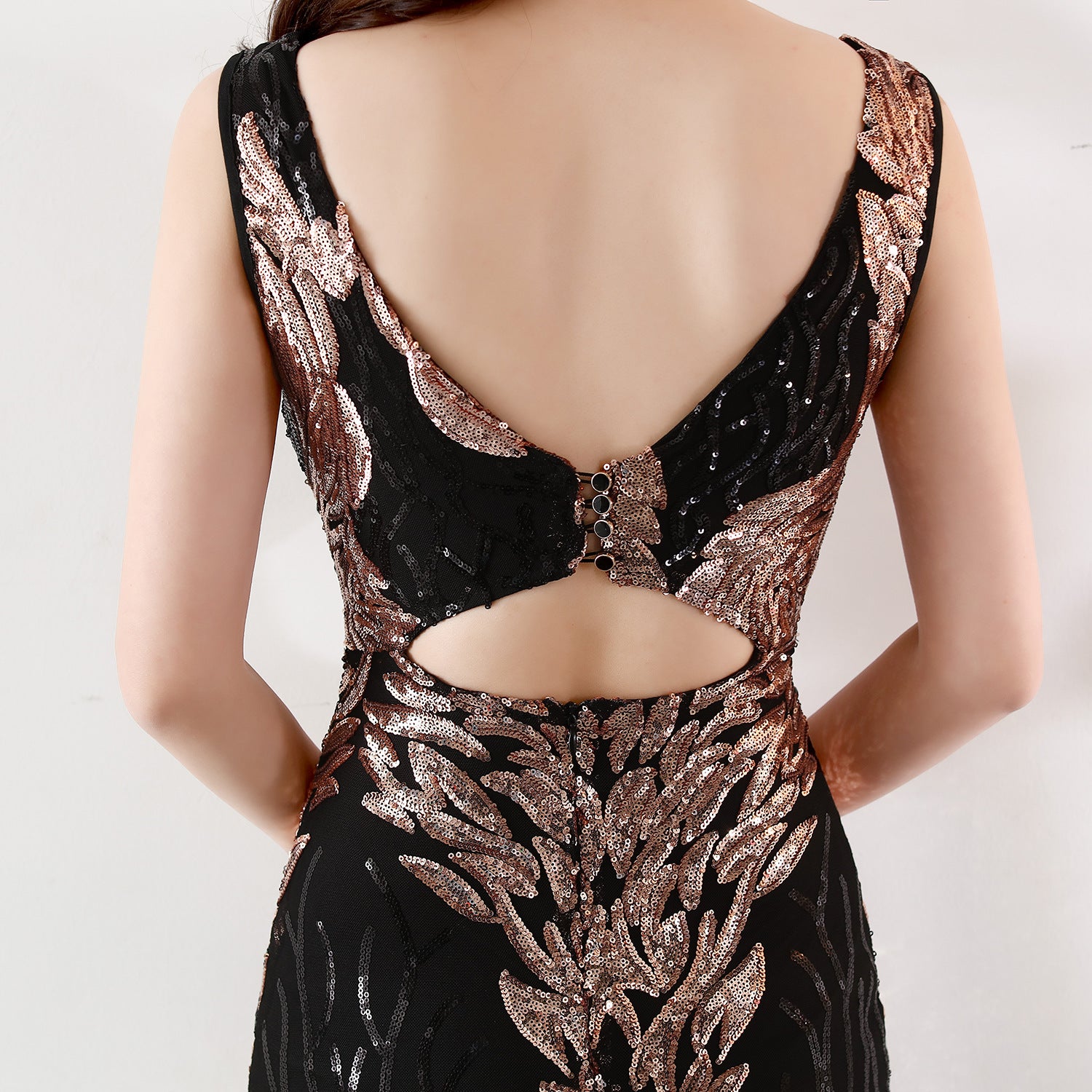 Sequin Slim Deep V Flower Women's Party Evening Dress 21