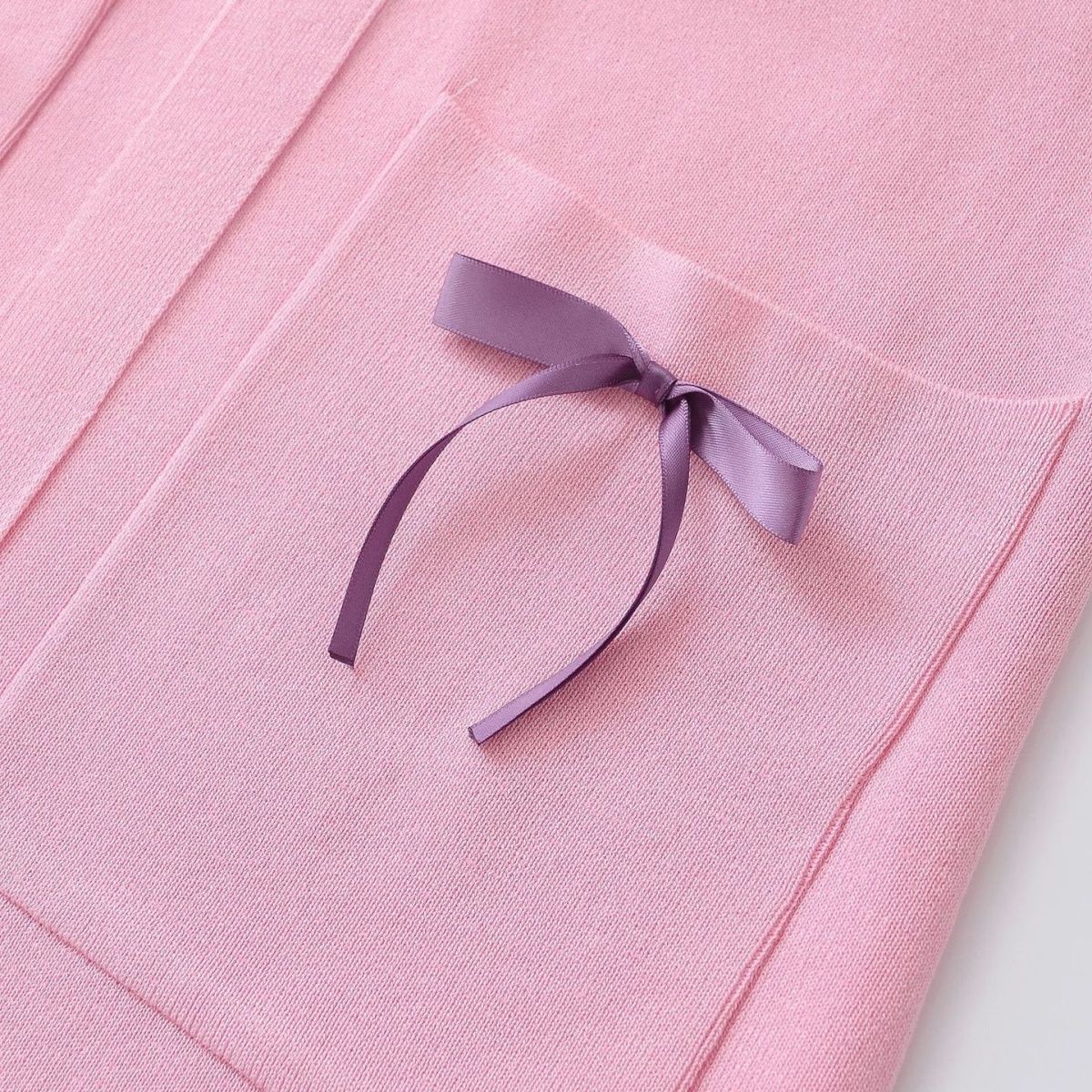 Women's Bow-Decorated Round-Neck Slim Knitting Dress 6