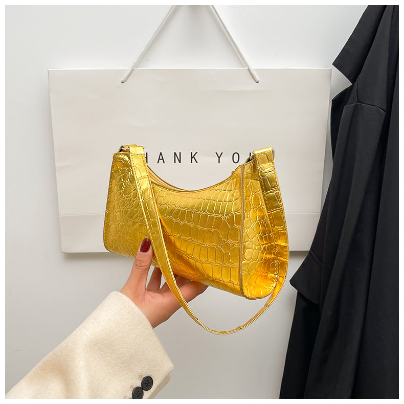 Handheld mini women's bag winter fashion shoulder bag Trendy gradient underarm baguette bag 44