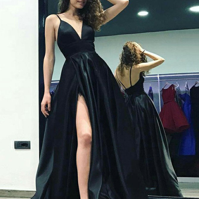 Summer Women's Sexy V Neck Dress Camisole Solid Color Sleeveless Fashion Evening Dress 9