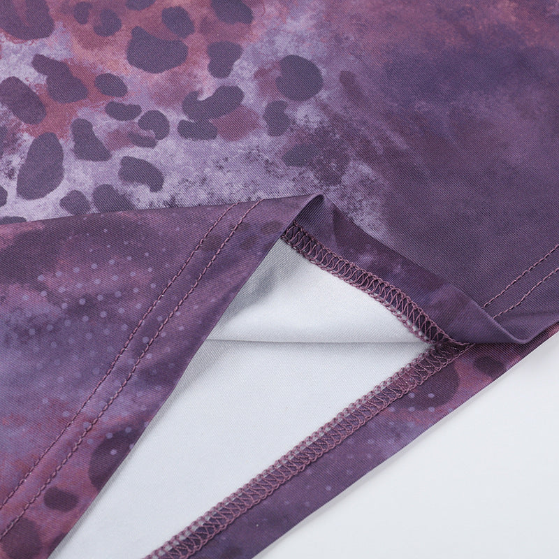 Animal Print Sexy Deep V Low Back Cutout Bodycon Dress 14