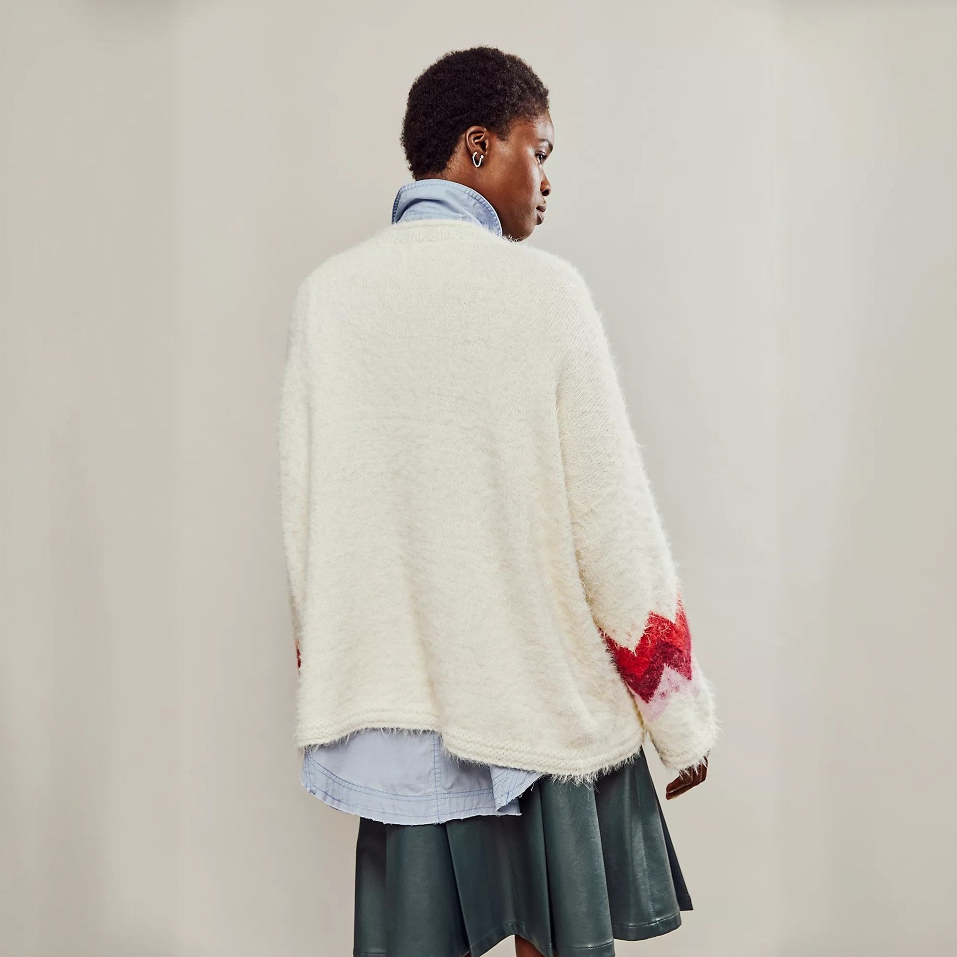 Women Winter Casual Round Neck Printed Knitting Sweater 8