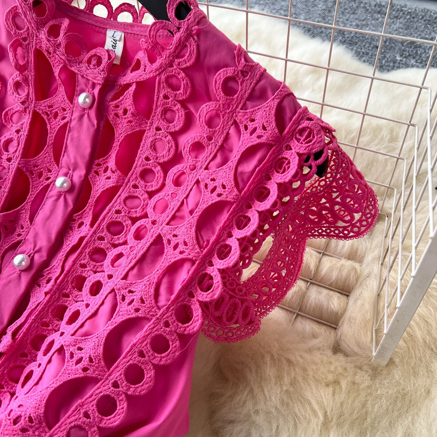 Women Vintage French Elegant Cutout Lace Patchwork Sleeveless Dress 19