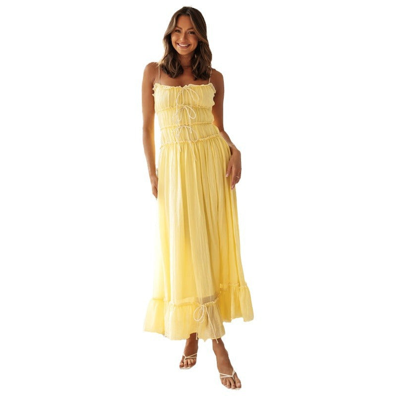 Women's Chic Strap Solid Color Maxi Dress 6